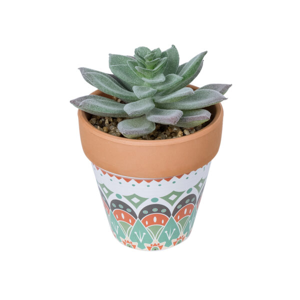 GloboStar® Artificial Garden SUCCULENT SEDEVERIA POTTED PLANT 21041 Διακοσμητικό Φυτό Σεδεβέρια  Φ11x Υ14cm