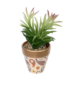 GloboStar® Artificial Garden SUCCULENT CRASSULA POTTED PLANT 21046 Διακοσμητικό Φυτό Κρασούλα Φ12 x Υ20cm