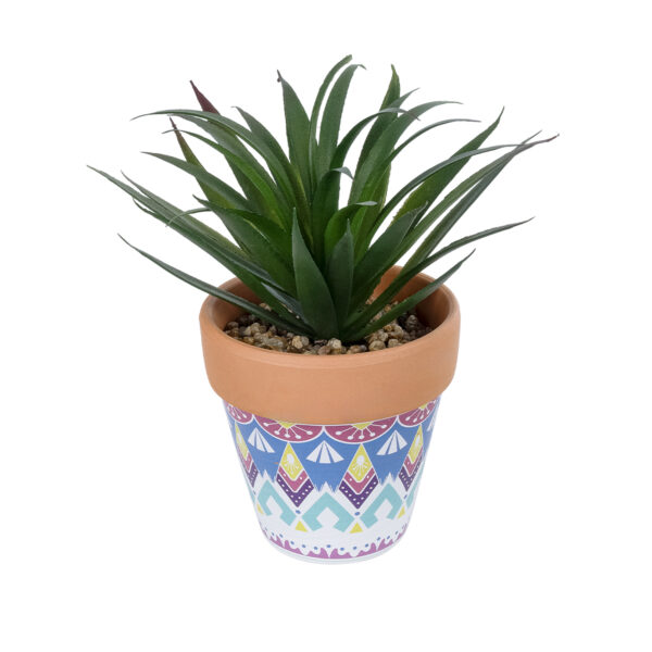 GloboStar® Artificial Garden SUCCULENT SANSEVIERIA POTTED PLANT 21047 Διακοσμητικό Φυτό Σανσεβιέρια  Φ16x Υ20cm