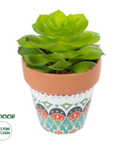 GloboStar® Artificial Garden SUCCULENT ECHEVERIA 21049 Διακοσμητικό Φυτό Παχύφυτο Εχεβέρια Υ14cm