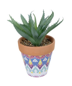 GloboStar® Artificial Garden SUCCULENT ALOE POTTED PLANT 21053 Διακοσμητικό Φυτό Αλόη Φ15 x Υ19cm