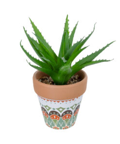 GloboStar® Artificial Garden SUCCULENT ALOE POTTED PLANT 21054 Διακοσμητικό Φυτό Αλόη Φ15 x Υ19cm