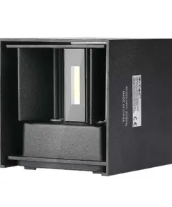 LED Φωτιστικό Τοίχου 5W Up-Down V-TAC Μαύρο Αδιάβροχο IP65 Φυσικό 4000K – 217087