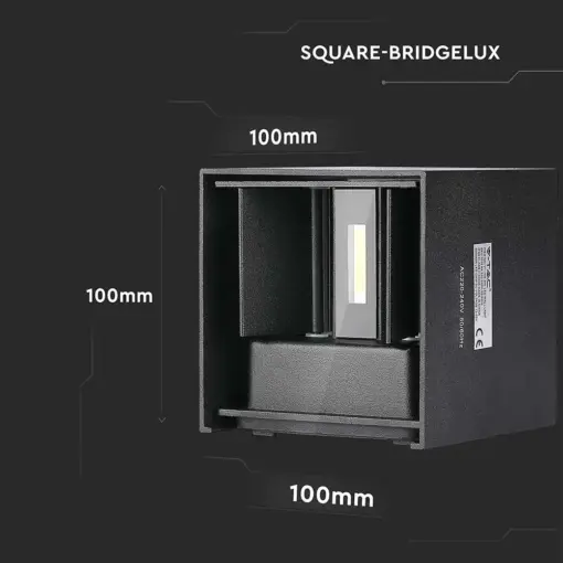 LED Φωτιστικό Τοίχου 5W Up-Down V-TAC Μαύρο Αδιάβροχο IP65  Φυσικό 4000K – 217087