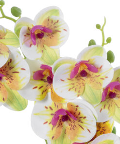 GloboStar® Artificial Garden WHITE – FUCHSIA ORCHID 21078 Διακοσμητικό Φυτό Λευκή – Φούξια Ορχιδέα Υ45cm