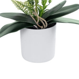 GloboStar® Artificial Garden WHITE – FUCHSIA ORCHID 21078 Διακοσμητικό Φυτό Λευκή – Φούξια Ορχιδέα Υ45cm