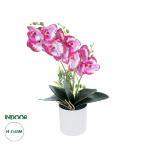 GloboStar® Artificial Garden PINK + FUCHSIA ORCHID 21079 Διακοσμητικό Φυτό Ροζ – Φούξια Ορχιδέα Υ45cm