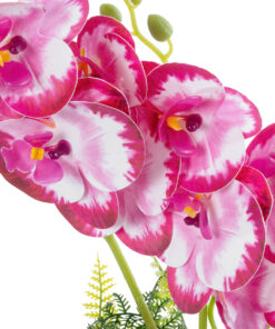 GloboStar® Artificial Garden PINK + FUCHSIA ORCHID 21079 Διακοσμητικό Φυτό Ροζ – Φούξια Ορχιδέα Υ45cm