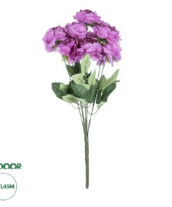 GloboStar® Artificial Garden PURPLE PEONY FLOWER BRANCH 21080 Τεχνητό Διακοσμητικό Μπουκέτο Μώβ Παιώνιας Y45cm