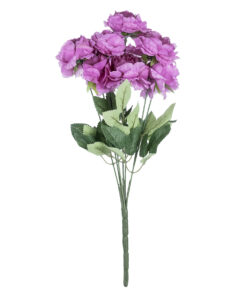 GloboStar® Artificial Garden PURPLE PEONY FLOWER BRANCH 21080 Τεχνητό Διακοσμητικό Μπουκέτο Μώβ Παιώνιας Y45cm