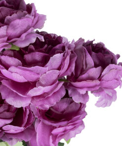 GloboStar® Artificial Garden PURPLE PEONY FLOWER BRANCH 21080 Τεχνητό Διακοσμητικό Μπουκέτο Μώβ Παιώνιας Y45cm