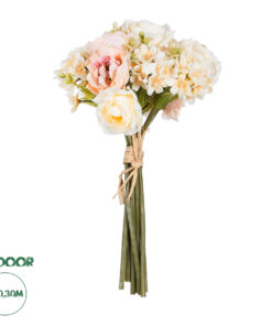 GloboStar® Artificial Garden PEONY FLOWER BOUQUET 21087 Τεχνητό Διακοσμητικό Μπουκέτο Παιώνιας Y30cm
