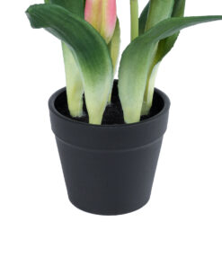 GloboStar® Artificial Garden PINK TULIP 21092 Διακοσμητικό Φυτό Ροζ Τουλίπα Υ23cm