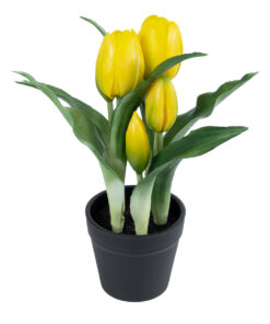 GloboStar® Artificial Garden YELLOW TULIP 21093 Διακοσμητικό Φυτό Κίτρινη Τουλίπα Υ23cm