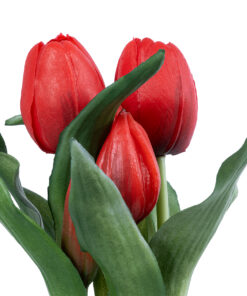 GloboStar® Artificial Garden RED TULIP 21094 Διακοσμητικό Φυτό Κόκκινη Τουλίπα Υ23cm