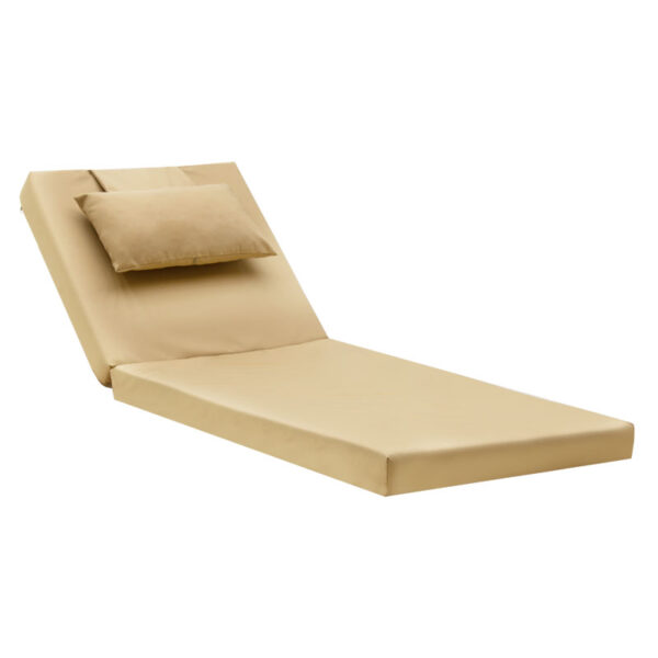 Lounger sunbed Sadie pakoworld fabric beige 65x185x10cm 211-000008