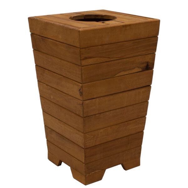 Garden planter-bucket Otis pakoworld solid beech wood walnut 43x43x70.5cm 211-000011