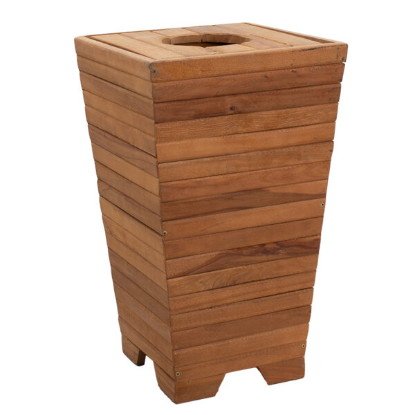 Garden planter-bucket Otis pakoworld solid beech wood walnut 43.5×43.5x75cm 211-000014