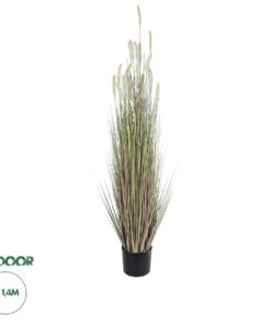 GloboStar® Artificial Garden BEIGE LAGURUS 21102 Διακοσμητικό Φυτό Μπεζ Λαγοουρά Υ140cm