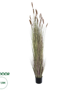 GloboStar® Artificial Garden BROWN LAGURUS 21103 Διακοσμητικό Φυτό Καφέ Λαγοουρά Υ180cm