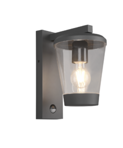 Φωτιστικό Τοίχου Trio Lighting E27 Ανθρακί Χυτό Αλουμίνιο Ανιχνευτής Κίνησης IP44 – 211069142