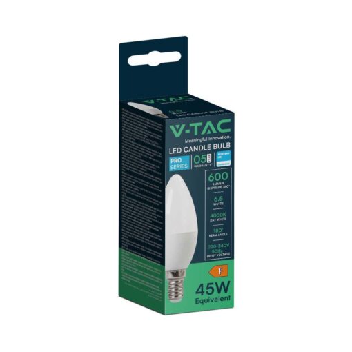 Λάμπα LED Κερί E14 Samsung Chip SMD 6.5W 4000K V-TAC – 21112