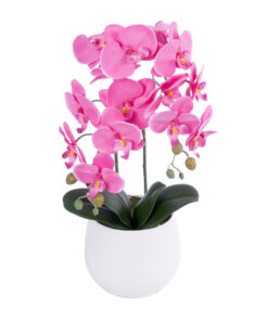 GloboStar® Artificial Garden PINK ORCHID 21116 Διακοσμητικό Φυτό Ροζ Ορχιδέα Υ45cm