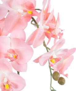 GloboStar® Artificial Garden SALMON ORCHID 21118 Διακοσμητικό Φυτό Ροζ-Πορτοκαλί Ορχιδέα Υ45cm