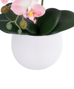 GloboStar® Artificial Garden SALMON ORCHID 21118 Διακοσμητικό Φυτό Ροζ-Πορτοκαλί Ορχιδέα Υ45cm