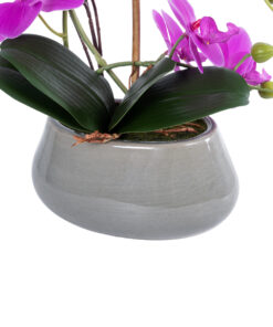 GloboStar® Artificial Garden HOT PINK ORCHID 21119 Διακοσμητικό Φυτό Έντονο Ροζ Ορχιδέα Υ43cm