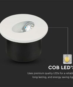 LED Spot Χωνευτό για Σκαλοπάτια 3W V-TAC Λευκό Στρογγυλό Χωνευτό Φυσικό 4000K – 211208