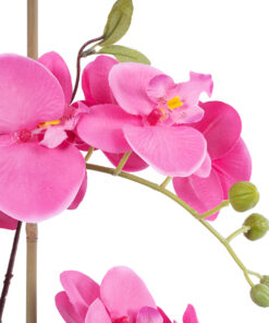 GloboStar® Artificial Garden PINK ORCHID 21121 Διακοσμητικό Φυτό Έντονο Ροζ Ορχιδέα Υ43cm