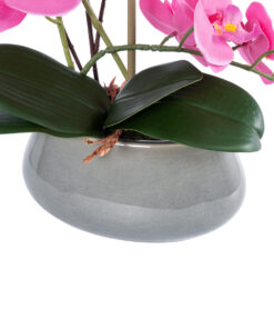 GloboStar® Artificial Garden PINK ORCHID 21121 Διακοσμητικό Φυτό Έντονο Ροζ Ορχιδέα Υ43cm