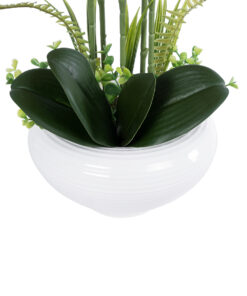 GloboStar® Artificial Garden DARK PINK ORCHID 21123 Διακοσμητικό Φυτό Φούξια Ορχιδέα Υ50cm