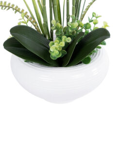 GloboStar® Artificial Garden PINK ORCHID 21124 Διακοσμητικό Φυτό Ροζ Ορχιδέα Υ50cm