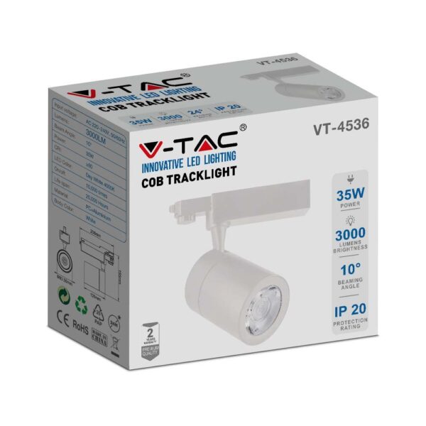 Φωτιστικό Ράγας LED COB 35W 3000K Λευκού Χρώματος V-TAC – 211255