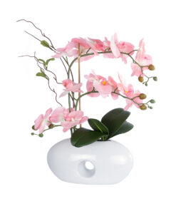 GloboStar® Artificial Garden PINK ORCHID 21126 Διακοσμητικό Φυτό Ροζ Ορχιδέα Υ42cm