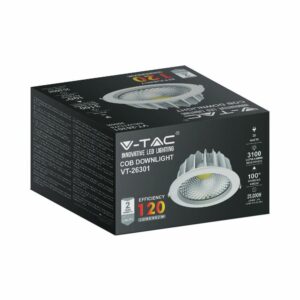 LED Φωτιστικό Οροφής COB  30W V-TAC Στρογγυλό Χωνευτό Θερμό 3000K – 211276