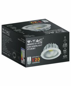 LED Φωτιστικό Οροφής COB 30W V-TAC Στρογγυλό Χωνευτό 3100lm Φυσικό 4000K – 211277