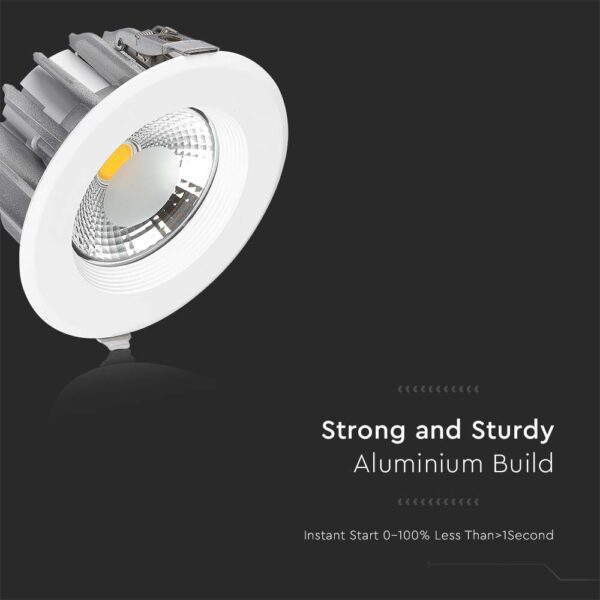 LED Φωτιστικό Οροφής COB  30W V-TAC Στρογγυλό Χωνευτό 3100lm Φυσικό  4000K – 211277