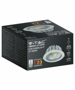 LED Φωτιστικό Οροφής COB 40W V-TAC Στρογγυλό Χωνευτό Ψυχρό 6500K – 211280