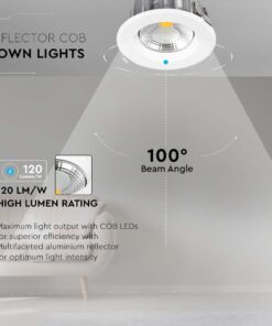 LED Φωτιστικό Οροφής COB 40W V-TAC Στρογγυλό Χωνευτό Ψυχρό 6500K – 211280