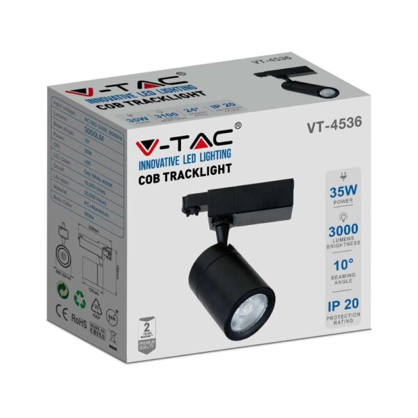 Φωτιστικό Ράγας LED COB 35W 3000K Μαύρου Χρώματος V-TAC – 211285
