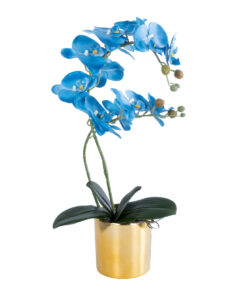 GloboStar® Artificial Garden BLUE ORCHID 21130 Διακοσμητικό Φυτό Μπλε Ορχιδέα Υ43cm