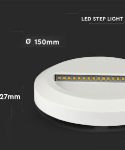 Επιτοίχιο Φωτιστικό LED για Σκαλοπάτια 2W V-TAC Λευκό Στρογγυλό Αδιάβροχο IP65 Φυσικό 4000K – 211314