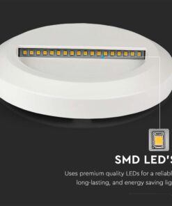Επιτοίχιο Φωτιστικό LED για Σκαλοπάτια 2W V-TAC Λευκό Στρογγυλό Αδιάβροχο IP65 Φυσικό 4000K – 211314