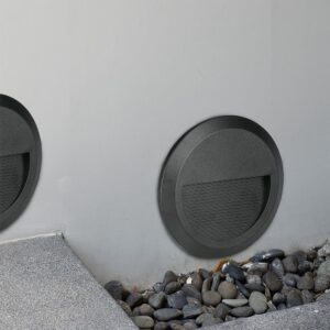 Επιτοίχιο Φωτιστικό LED για Σκαλοπάτια 2W V-TAC Μαύρο Στρογγυλό Αδιάβροχο IP65 Φυσικό 4000K – 211316