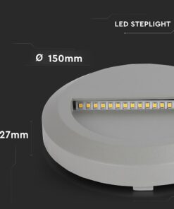 Επιτοίχιο Φωτιστικό LED για Σκαλοπάτια 2W V-TAC Γκρι Στρογγυλό Αδιάβροχο IP65 Θερμό 3000K – 211319