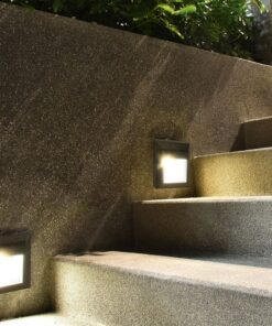 Επιτοίχιο Φωτιστικό LED για Σκαλοπάτια 2W V-TAC Μαύρο Τετράγωνο Αδιάβροχο IP65 Θερμό 3000K – 211323