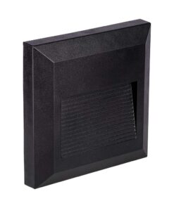 Επιτοίχιο Φωτιστικό LED για Σκαλοπάτια 2W V-TAC Μαύρο Τετράγωνο Αδιάβροχο IP65 Θερμό 3000K – 211323